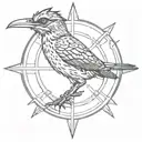 roadrunner  compass  tattoo design idea