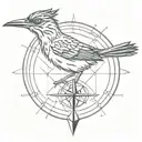 roadrunner  compass  tattoo design idea