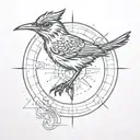 roadrunner  compass  tattoo design idea