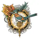 roadrunner  compass  tattoo design idea