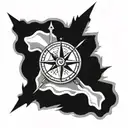 broken compass  tattoo design idea