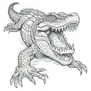 crocodile swimming tattoo design idea