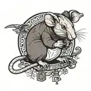 drunk rat tattoo design idea