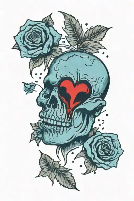 a heat broken in half with a sad teared up face with the words  "Tears come from the heart and not from the brain." tattoo design idea