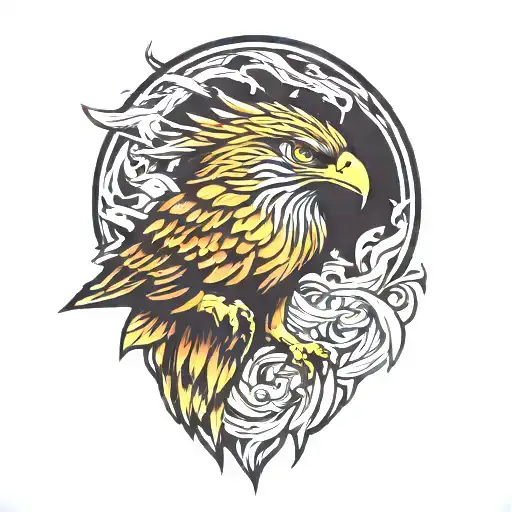 hawk soaring tattoo design idea