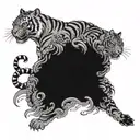 tiger hunting its prey tattoo design idea