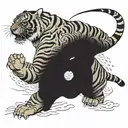 tiger hunting its prey tattoo design idea