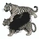 tiger hunting its prey tattoo design idea