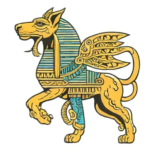 king tut Anubis and Egyptian beetle tattoo design idea