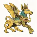 king tut Anubis and Egyptian beetle tattoo design idea