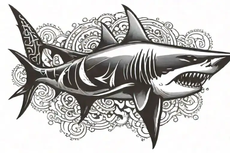all black shark tattoo for cover up word  tattoo design idea