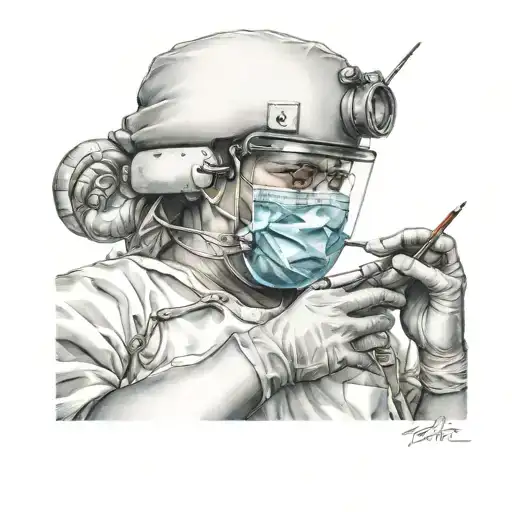 surgeon operating tattoo design idea