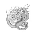 Dragon with lightning  tattoo design idea
