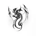Dragon with lightning  tattoo design idea