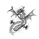 Dragon with lightning  tattoo design idea