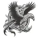 Incorporate a phoenix rising from the flames symbolizing freedom and rebirth, with a subtle nod to engineering tools like gears or blueprints tattoo design idea
