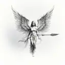 female guardian angel with a blurred face tattoo design idea