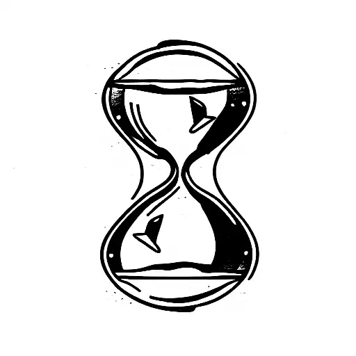 Hourglass sinking ship tattoo design idea