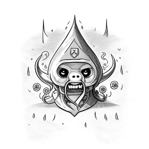 Adventure Time Lich full leg tattoo design idea