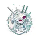 Adventure Time Lich full leg tattoo design idea