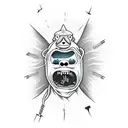 Adventure Time Lich full leg tattoo design idea