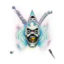 Adventure Time Lich full leg tattoo design idea