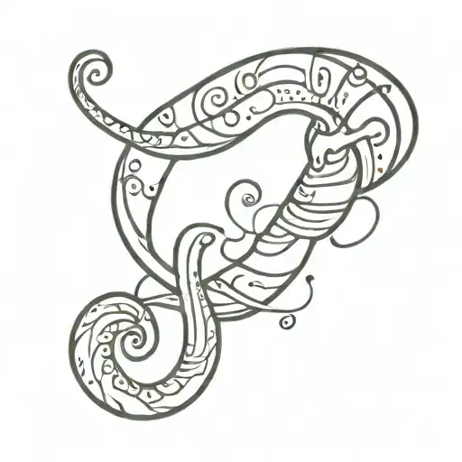 a funky worm coming tattoo design idea