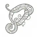 a funky worm coming tattoo design idea