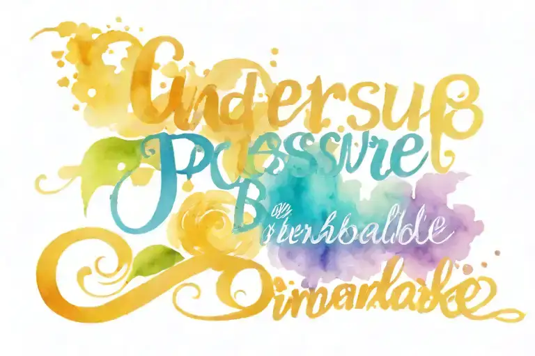  "Under Pressure She Became Unbreakable" in elegant script font, with delicate diamond accents scattered around the word tattoo design idea
