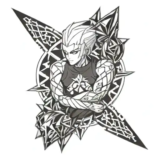 gilgamesh fate stay night arm sleeve tattoo featuring tattoo design idea