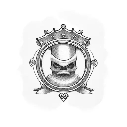 Reggie name in cursive with Crown tattoo design idea