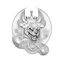Reggie name in cursive with Crown tattoo design idea
