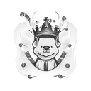 Reggie name in cursive with Crown tattoo design idea