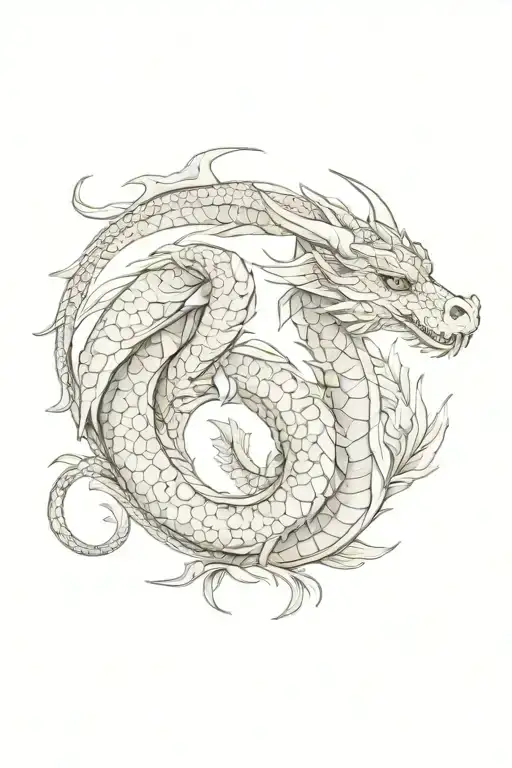 feminine dragon wrapped tattoo design idea