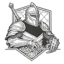 a knight sitting tattoo design idea