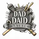 Dad name  with drum sticks tattoo design idea