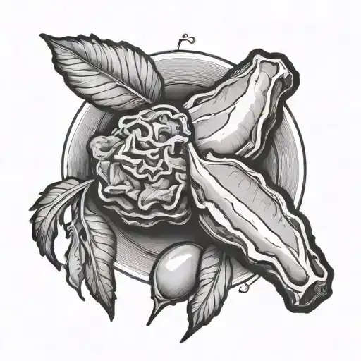 Vegetarian meat tattoo design idea