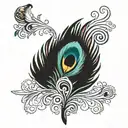 peacock feather attached tattoo design idea