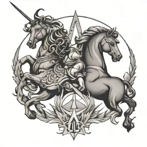 Leo and Sagittarius sign tattoo design idea