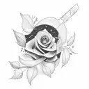 A tattoo with a cardinal, eagle, ship, windows xp tree, and a rose. tattoo design idea