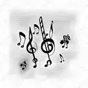 music notes, song lyrics gas sector tattoo design idea