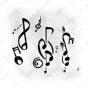 music notes, song lyrics gas sector tattoo design idea