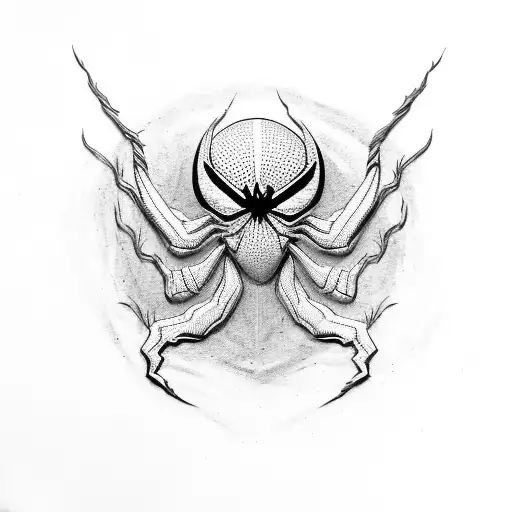 Venom spiderman black trival tattoo design idea