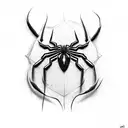 Venom spiderman black trival tattoo design idea