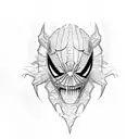 Venom spiderman black trival tattoo design idea