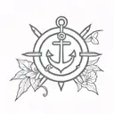 anchor wheel dad memorial tattoo design idea