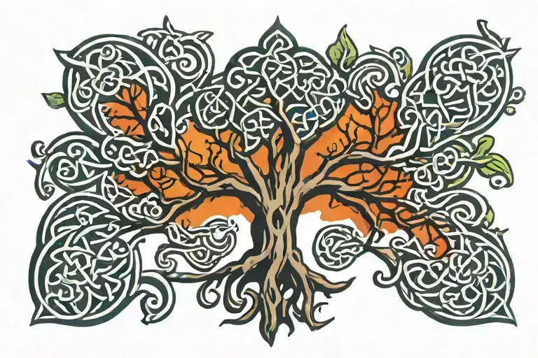 celtic tree tattoo design idea