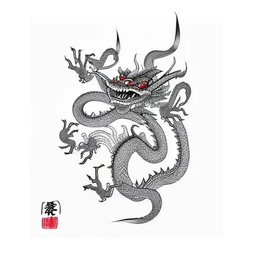 Mushu dragon heart  tattoo design idea