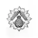 Pineapple tattoo design idea