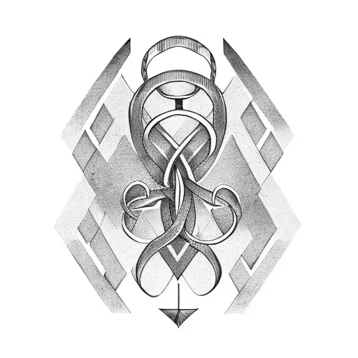 nordic symbols bow and arrow tattoo design idea